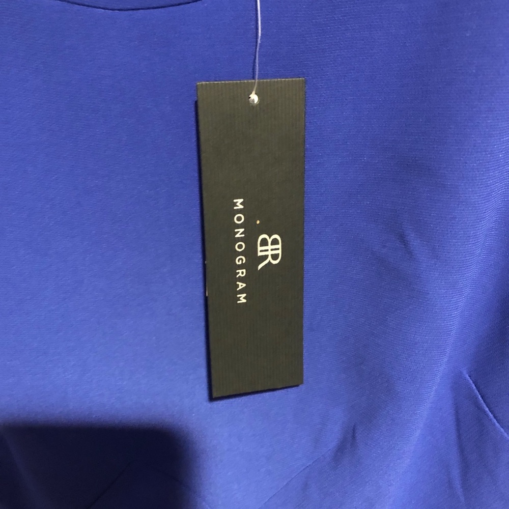 Banana republic monogram blue sheath dress Sz 10 - Picture 6 of 7